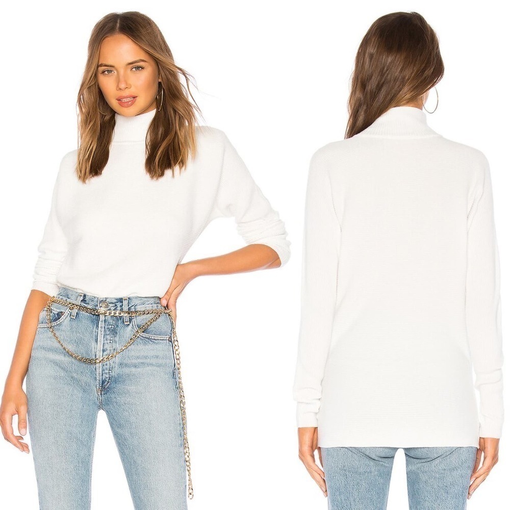 Lovers + Friends x REVOLVE Gwen Pullover Turtleneck Rib Sweater in Ivory Small